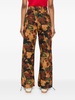 camouflage floral straight-legged trousers