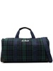 tartan-print travel bag