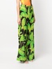 leaves-pattern wide-leg trousers 