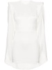 white cape-style crepe mini dress