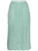 melange-effect cable-knit skirt