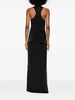 Black Draped Chain-Embellished Gown