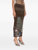 mesh printed maxi skirt