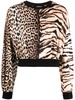 animal-print long-sleeve blouse