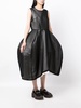 voluminous-skirt sheer-overlay dress