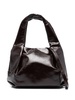 grained leather tote bag