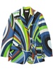 Iride-print silk wrap blazer