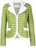 open-knit single-breasted blazer