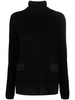 panelled roll-neck jumper