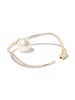 14kt yellow gold wave diamond and pearl hoop earrings