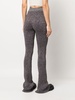 lurex-detailing flared knitted trousers