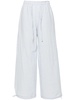 embroidered-logo wide-leg trousers