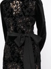 floral-lace detailing velvet-finish dress