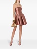 strapless satin mini dress