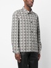 jacquard diamond-pattern long-sleeve shirt