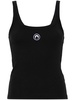 black Crescent Moon-embroidered tank top