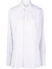 long-sleeve pinstripe-pattern shirt