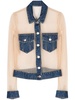 tulle-panels denim shirt