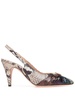 snakeskin-effect leather pumps