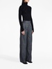 plaid wide-leg tailored trousers