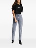 high-rise straight-leg jeans