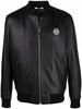 logo zipped bomber jacket 