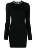 logo-intarsia ribbed-knit dress