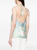 floral-print silk halter top