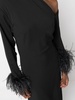 black Adelaide feather trim midi dress 