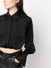 cropped satin shirt 