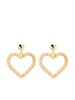 heart-shape chain-link clip-on earrings