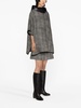 Checked wool cape