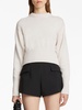 cropped cotton-blend jumper