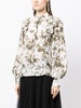 floral-print bishop-sleeve blouse