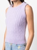 cable-knit crew-neck vest