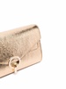 metallic-finish clutch bag