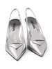 75mm metallic leather pumps