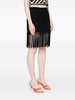 Black Fringed Pencil Skirt