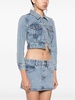 bead-embellished cropped denim jacket