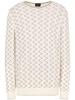 zigzag-embroidered round-neck jumper