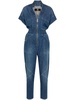 V-neck denim jumpsuit