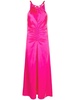 halterneck satin maxi dress