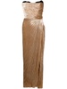 Janette plissé strapless dress