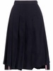 Super 120s twill pleated skirt