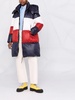 colour-block puffer coat