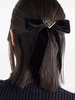 triangle-logo bow velvet hair clip