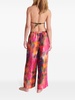 abstract-pattern silk trousers