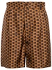 Pennant-print silk shorts