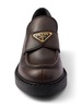 triangle-logo leather loafers