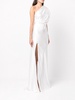 silk one-shoulder gathered gown